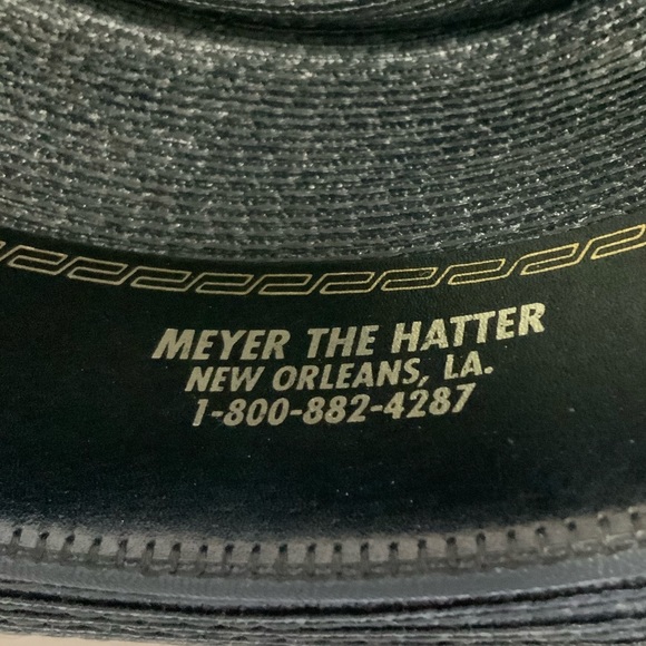 Milan Men’s Fedora Black Straw Hat Feather Meyer the Hatter New Orleans  size 7 - Picture 14 of 14